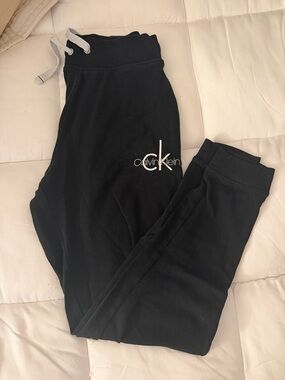 Calvin Klein Black Jogger Pants with White CK Logo